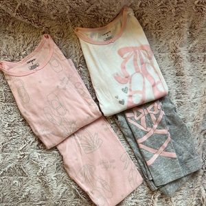 Two Sets Carter Girls Pajamas Size 7